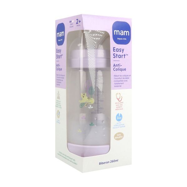 MAM BIB AC BIBERON 260 ML LILAS 1