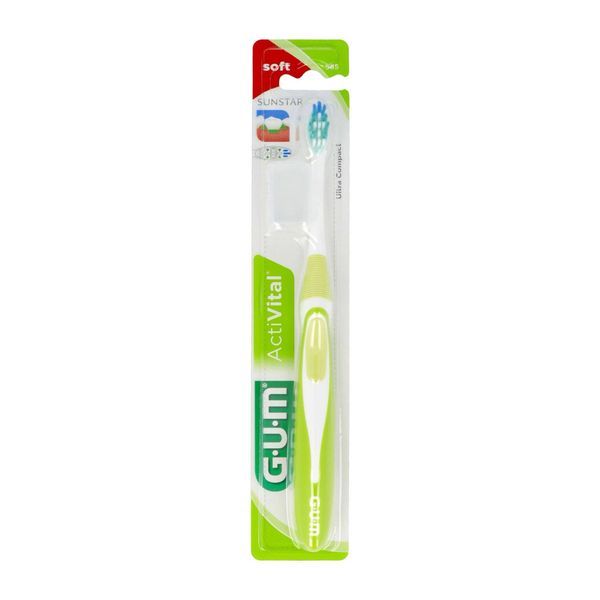 GUM ACTIVITAL BROSSE A DENTS Brosse à dents à tête ultracompacte, avec capuchon de protection, unité
