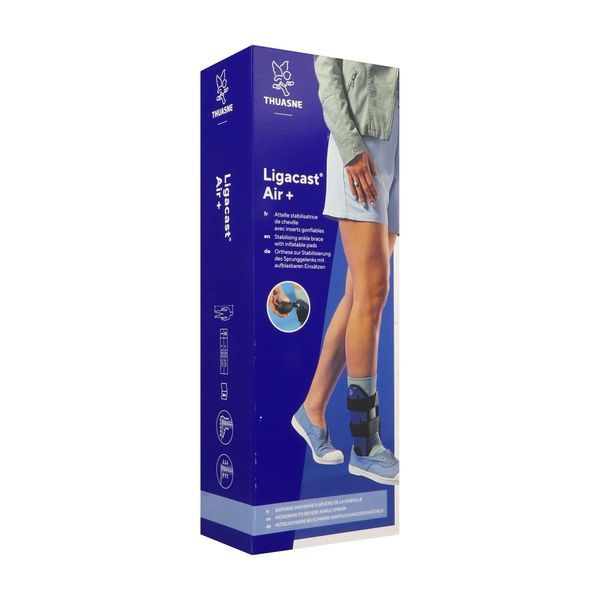 Thuasne Ligacast Air + Attelle Bleu/Noir T0 1