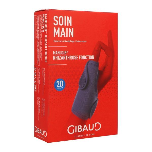 MANUGIB RHIZARTHROSE FONCTION Orthèse de poignet pouce d'immobilisation légère, droit, taille 2, unité