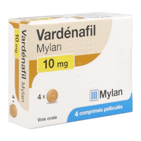 MYLAN VARDENAFIL 10 MG BOITE DE 4 COMPRIMES