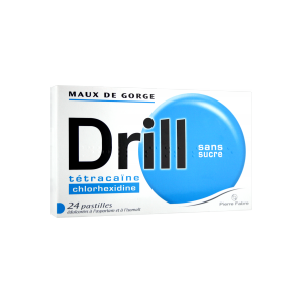 Drill Sans Sucre Pastille Edulcoree A L'Asppartam Et A L'Isomalt B/24