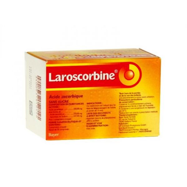 Laroscorbine 500 Mg Sans Sucre Comprime A Croquer Edulcore A L'Aspartam B/30
