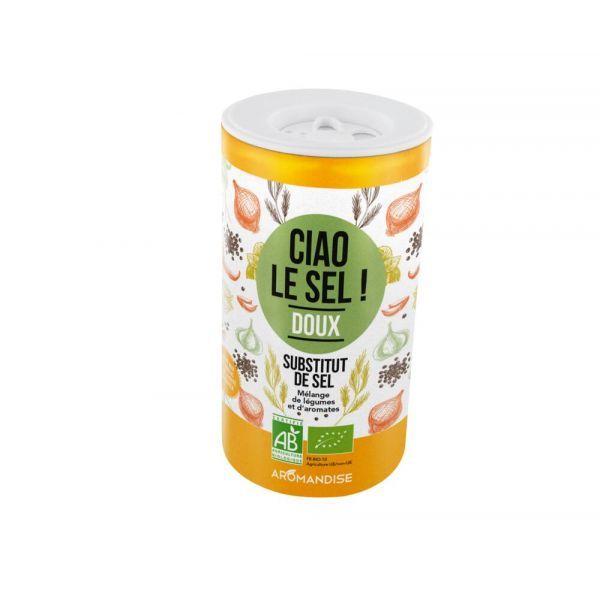 Aromandise Ciao le Sel doux BIO - Substitut de sel, mélanges de légumes et d'aromates - Boite 70 g