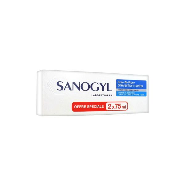 Sanogyl Soin Bi-Fluor Prévention Caries Lot 2 x 75 ml