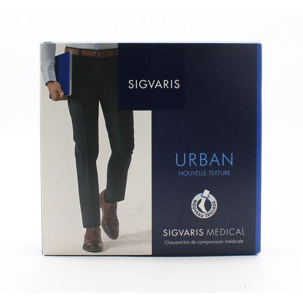 Sigvaris Homme Essentiel Microfibre Classe 2 Chaussette Gris Clair Large Normal Plus 2