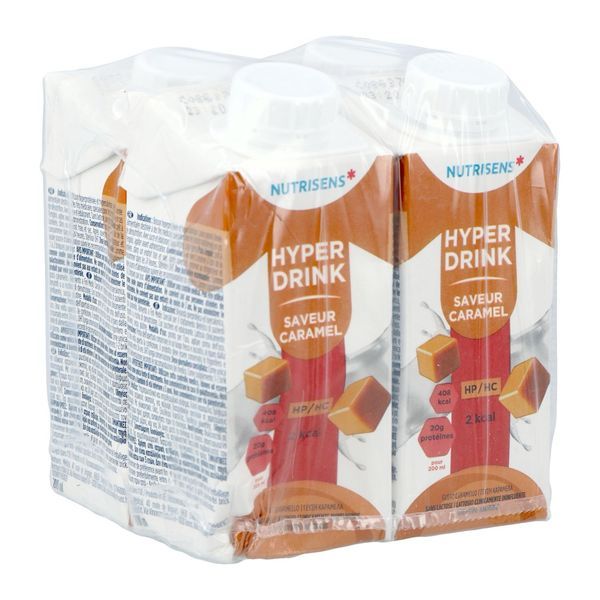 NUTRISENS HYPERDRINK HP HC 2 KCAL Denrée alimentaire destinée à des fins médicales spéciales, caramel, 200 ml x 4