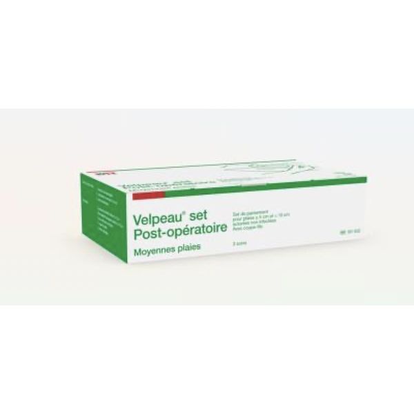 VELPEAU SET POST - OPERATOIRE MOYENNES PLAIES Set de réfection de pansement pour plaie moyenne suturée, non infectée, bt 3