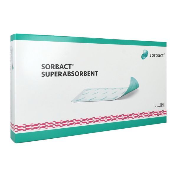 SORBACT SUPERABSORBENT Pansement hydrocellulaire stérile, superabsorbant, 10 cm x 20 cm (ref. 98502FR), bt 10