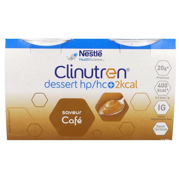CLINUTREN DESSERT 2 KCAL DADFMS, saveur café, 200 g x 4