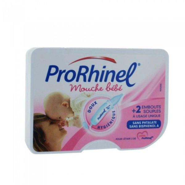 Prorhinel mouche bebe ergonomique + 2 embouts jetables