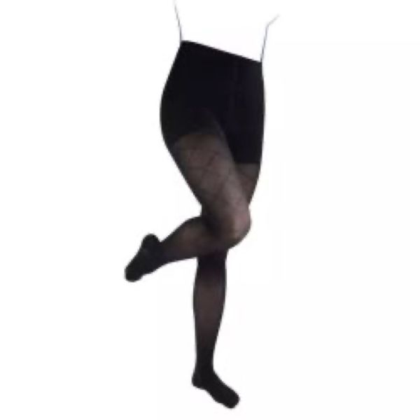 VENOFLEX 2 KOKOON ABSOLU LOSANGE Collant médical de compression microfibre classe 2, motif petit losange, femme, noir, long, taille 4, paire