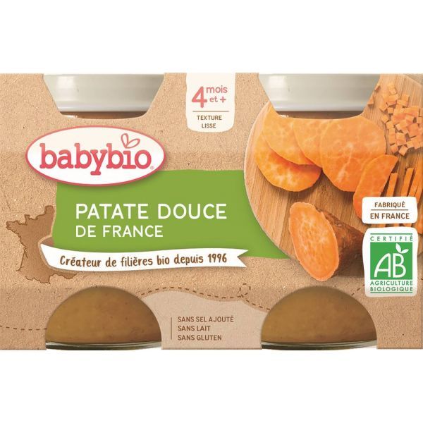 Babybio Petits Pots Patate douce BIO - dès 4 mois - 2x130g