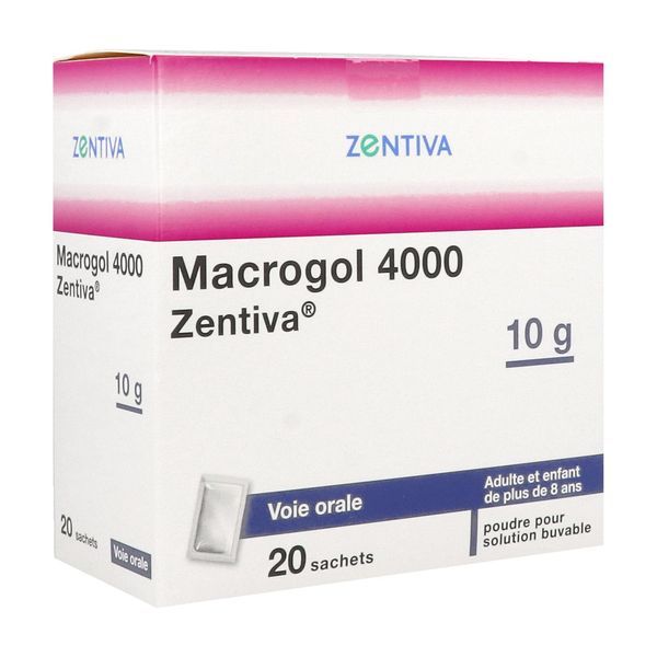 MACROGOL 4000 ZENTIVA Poudre pour solution buvable en sachet 10 g, boîte 20 sachets
