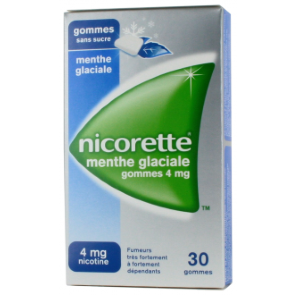 Nicorette Menthe Glaciale 4 Mg Sans Sucre Gomme A Macher Medicamenteuse Edulcoree Au Xylitol Et A L'Acesulfame Potassiq B/30