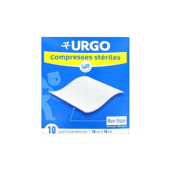 Urgo Compresses Stériles 10 x 10 cm 10 Sachets de 2 Compresses