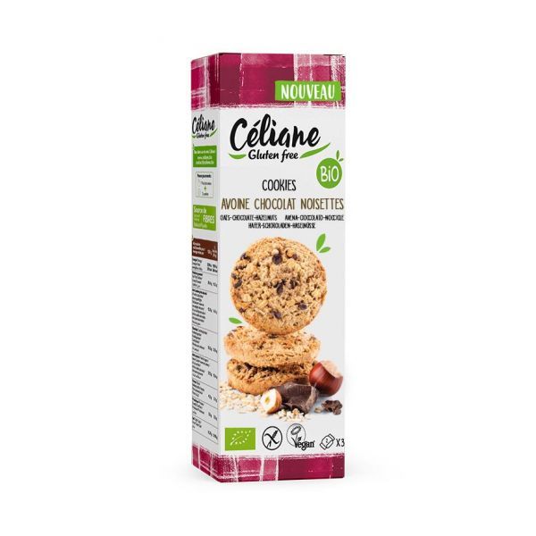Celiane Cookies avoine chocolat noisettes BIO - 2 cookies