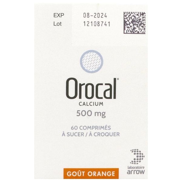 OROCAL Comprimé à sucer/à croquer 500 mg, flacon 60