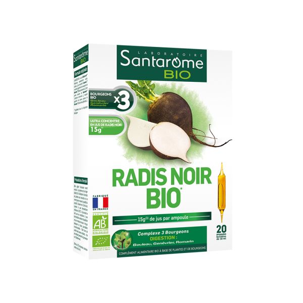 Santarome - Radis noir BIO - 20 ampoules de 10 ml