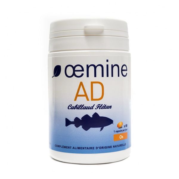 OEMINE AD Capsule, complément nutritionnel riche en vitamine A et vitamine D naturelles, pot 60
