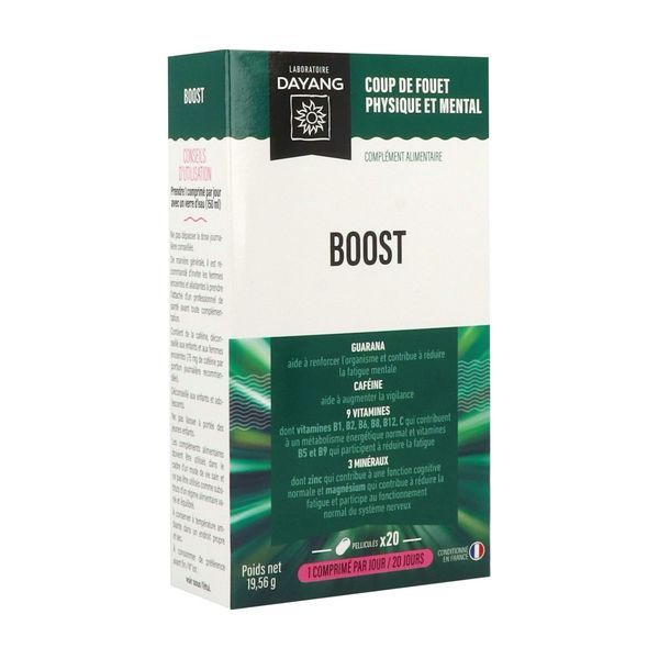 DAYANG COMPRIME BOOST Comprimé, complément alimentaire à base de vitamines, minéraux et guarana, bt 20