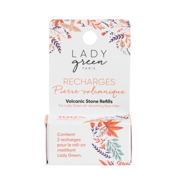 Lady Green Recharge pour Roll-on Matifiant - 2 pierre volcanique