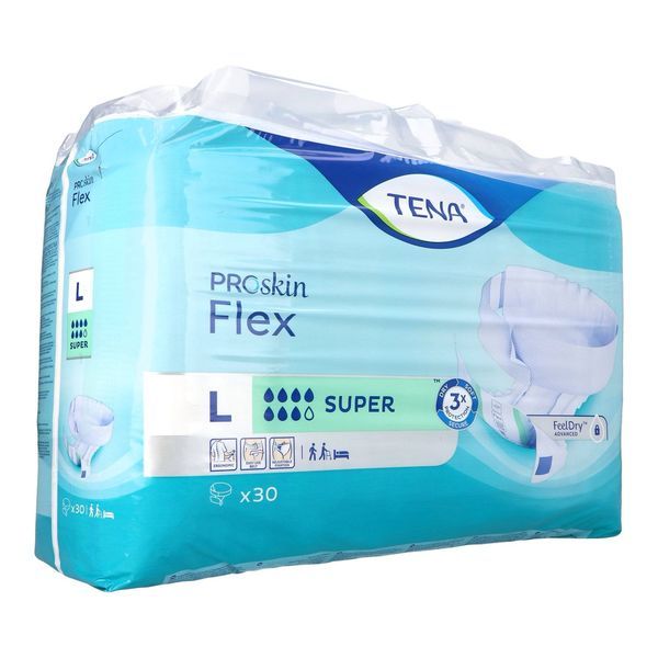 TENA FLEX PLUS Change complet avec ceinture de fixation pour adulte, large (ref. 723330), sac 30