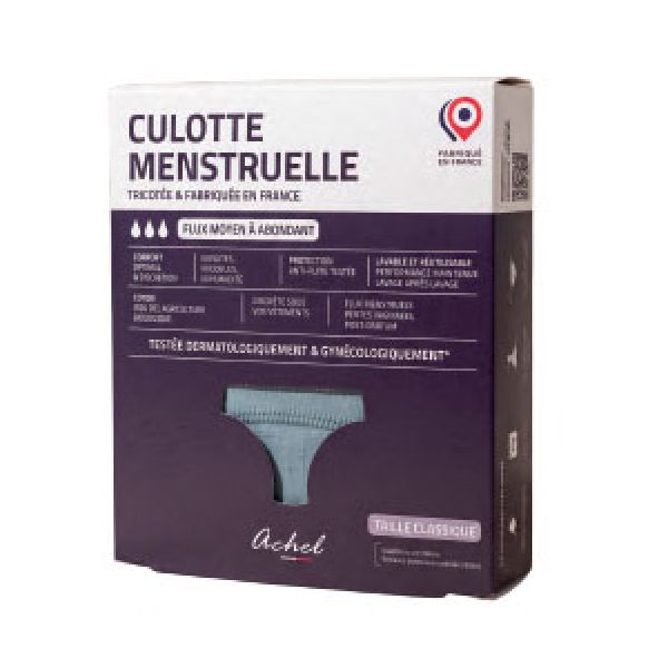 Culotte menstruelle noire S - Flux moyen à abondant - 2 absorbants 20 ml