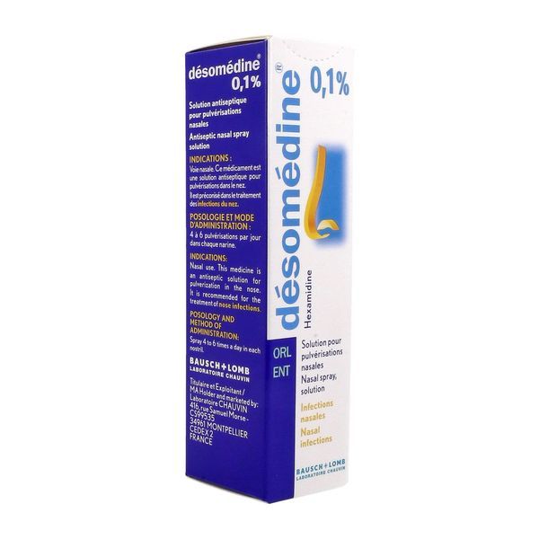 DESOMEDINE Solution pour pulvérisation nasale 0,1 %, flacon 10 ml avec embout nasal