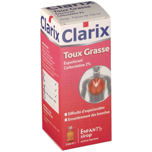 Clarix Expectorant Carbocisteine 2 % Enfants Sirop 1 Flacon(S) En Verre Brun De 150 Ml