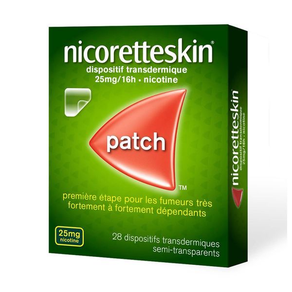Nicoretteskin 25 Mg/16 Heures (Nicotine) Dispositif Transdermique En Sachet B/28