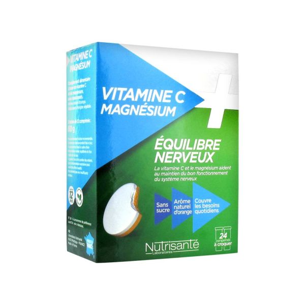 Nutrisanté Vitamine C + Magnésium 24 Comprimés