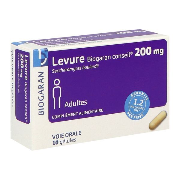BIOGARAN CONSEIL LEVURE 200 MG Gélule, complément alimentaire à base de saccharomyces boulardii, bt 10