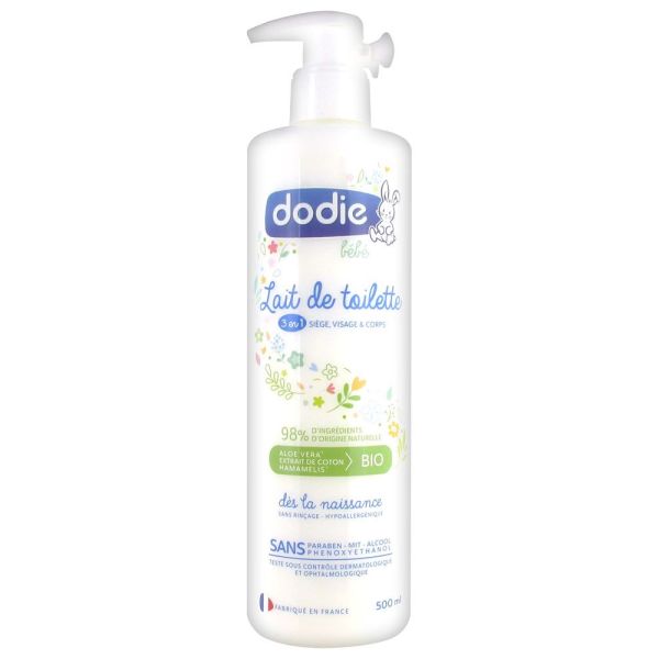 DODIE LAIT DE TOILETTE 3 EN 1 FLACON POMPE 500 ML