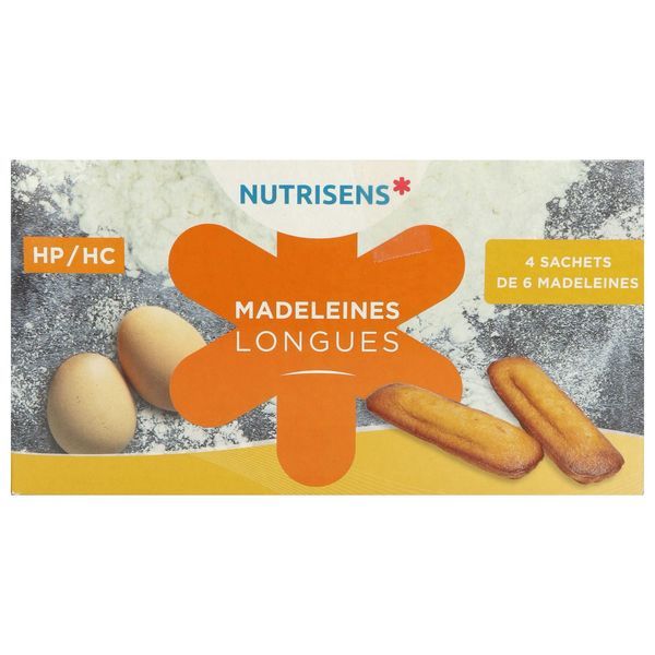 NUTRISENS MADELEINES LONGUES Denrée alimentaire destinée à des fins médicales spéciales, nature, bt 24