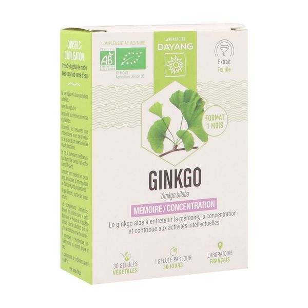 Dayang Ginkgo Biloba Bio Gelule Boite 30