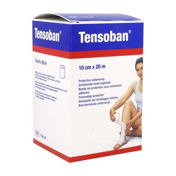 TENSOBAN Bande en mousse de protection sous contention adhésive, 10 cm x 20 m (ref. 425100C), unité