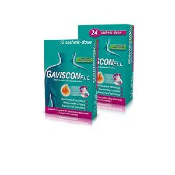 Gavisconell Menthe Sans Sucre Suspension Buvable En Sachet-Dose Edulcoree A La Saccharine Sodique B/24