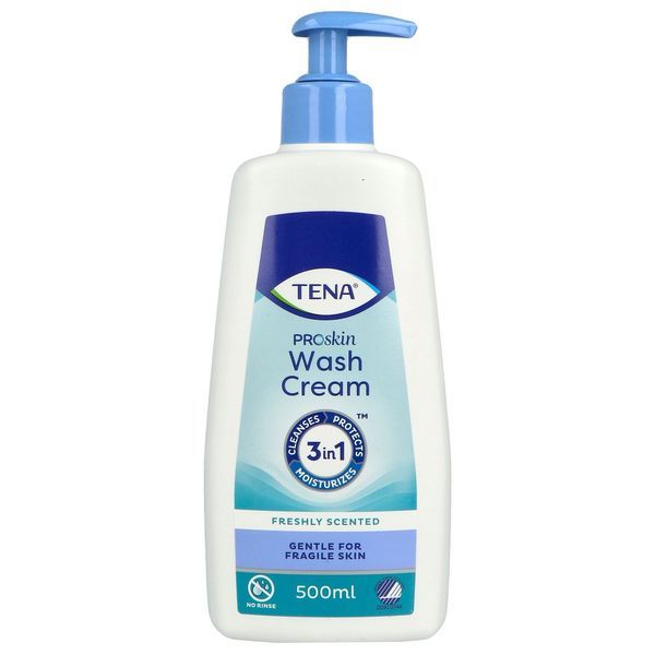 TENA WASH CREAM creme lavante sans rincage flacon 500 ml (ref 4242)