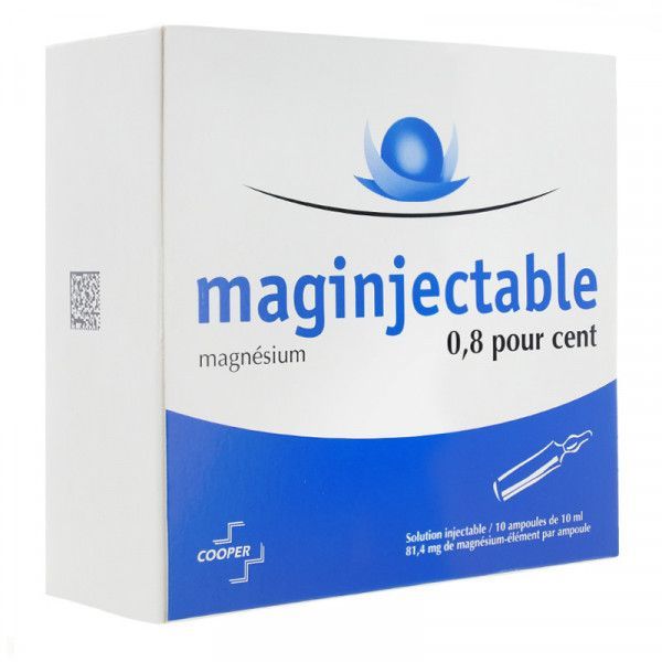 Maginjectable 0,8 % (Pidolate De Magnesium) Solution Injectable 10 Ml En Ampoule B/10