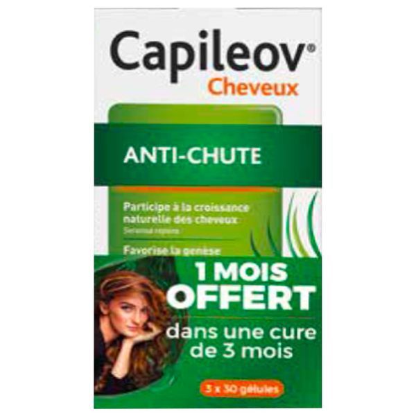 CAPILEOV ANTICHUTE Gélule, complément alimentaire antichute, bt 90 (tripack 30 x 3)
