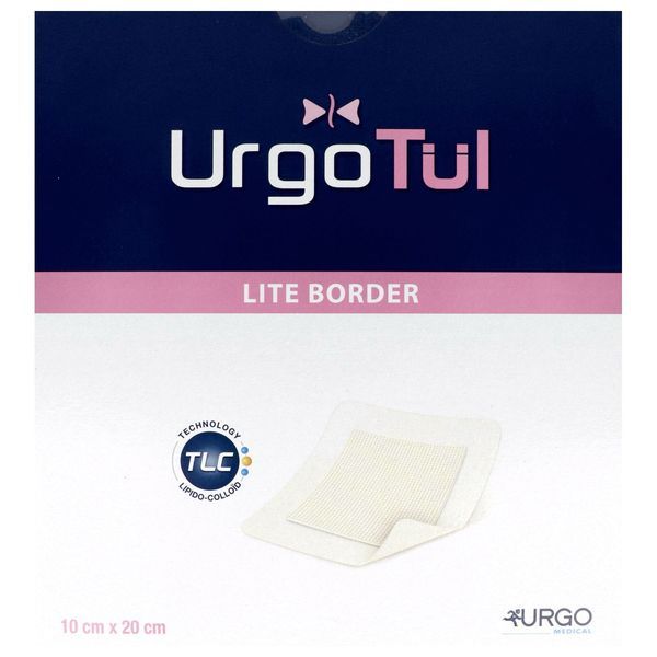 URGOTUL LITE BORDER Pansement absorbant lipido-colloïde extra mince adhésif, 10 cm x 20 cm, bt 10