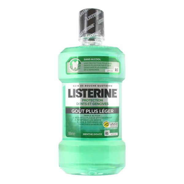 Listerine Menthe Goût Plus léger Naturals Protection gencives 500 ml