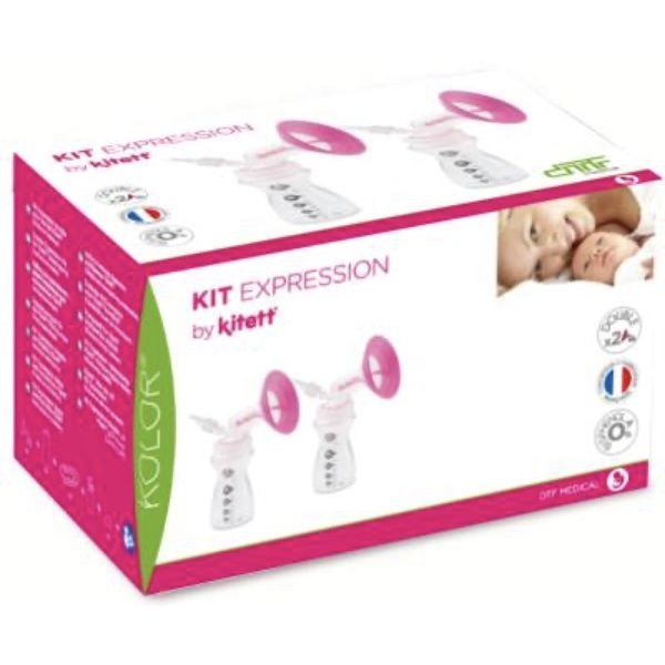 KITETT KOLOR KIT EXPRESSION Kit expression double pour tire-lait Kitett avec nouveau pas de vis, téterelle 26 mm x 90 mm, large (ref. K26ELD), unité