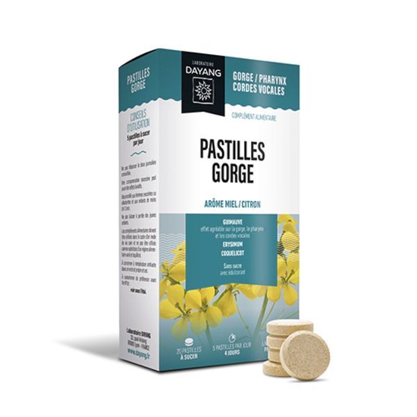 DAYANG PASTILLES GORGE Pastille à sucer, complément alimentaire adoucissant de la gorge, bt 20