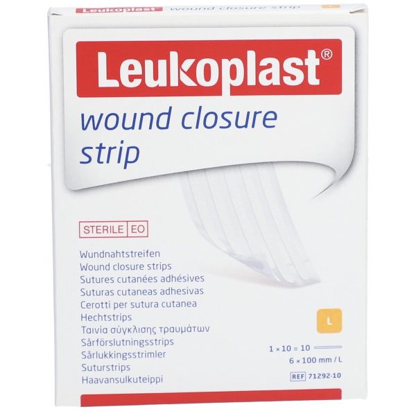 LEUKOPLAST WOUND CLOSURE STRIP 6*100 MM BLANC 10