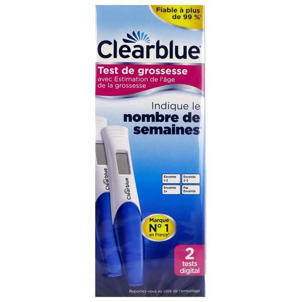 CLEARBLUE TEST DE GROSSESSE DIGITAL PACK ECO BOITE DE 2