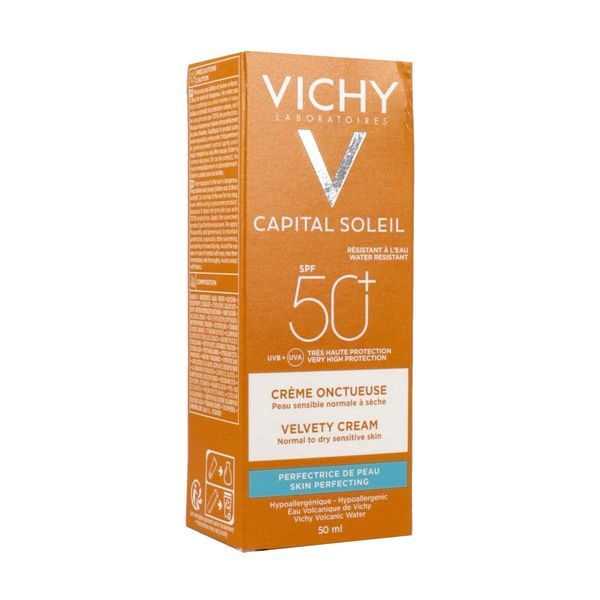 VICHY IDEAL SOLEIL CREME ONCTUEUSE PROTECTRICE DE PEAU SPF 50+ Crème solaire très haute protection, SPF 50+, tube 50 ml