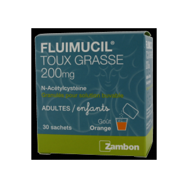 Fluimucil Expectorant Acetylcysteine 200 Mg Granules Pour Solution Buvable En Sachet B/30