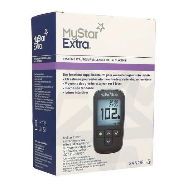 Mystar Extra Kit Glycemie:1 Mystar Extra Lecteur De Glycemie; 1 Stylo* Bt 1